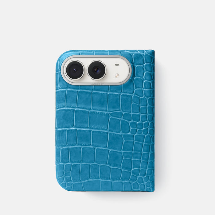 Classic Case For iPhone Duo In Alligator -1 | Curaçao-Blue-Steel