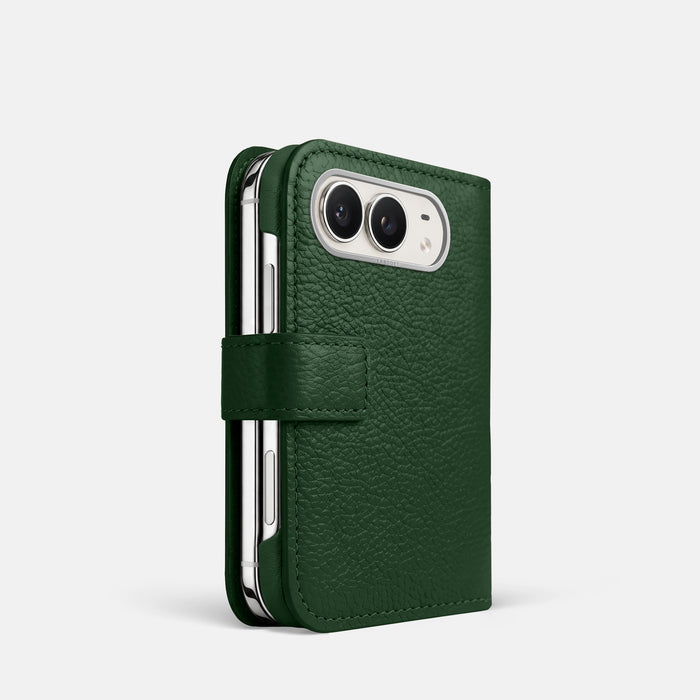 Folio Case For iPhone Duo In Calf -1 | Dark-Green-Steel