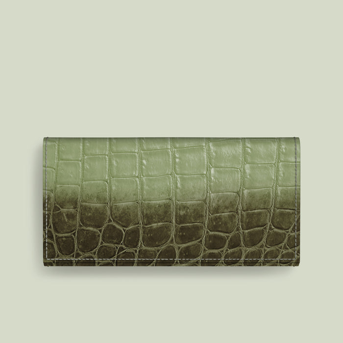 Wallet Case Celadon Green For iPhone 17 Air In Himalayan Crocodile -1 | Celadon-Green