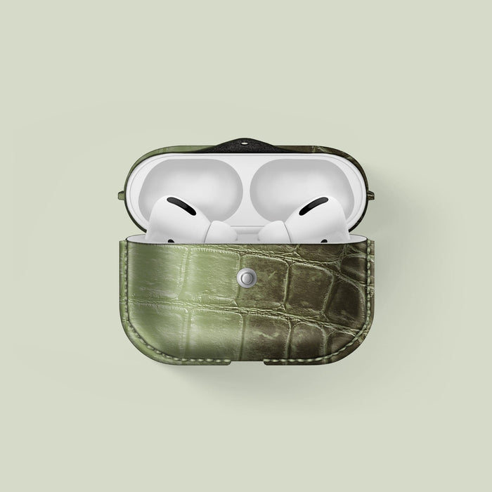 Cover Celadon Green For AirPods Pro (1st gen) In Himalayan Crocodile -1 | Celadon-Green