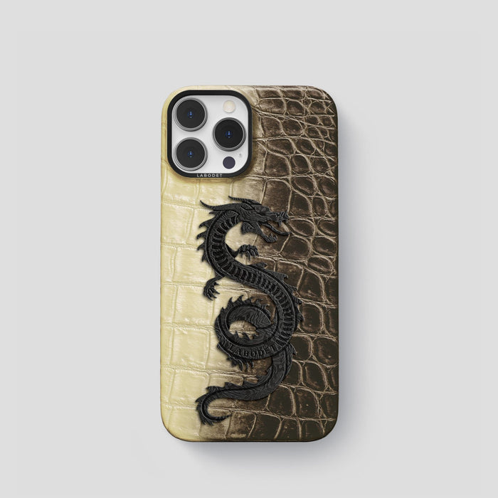 Natural iPhone 14 Pro Himalaya Classic Case with Black Metal -1 | Natural-Black