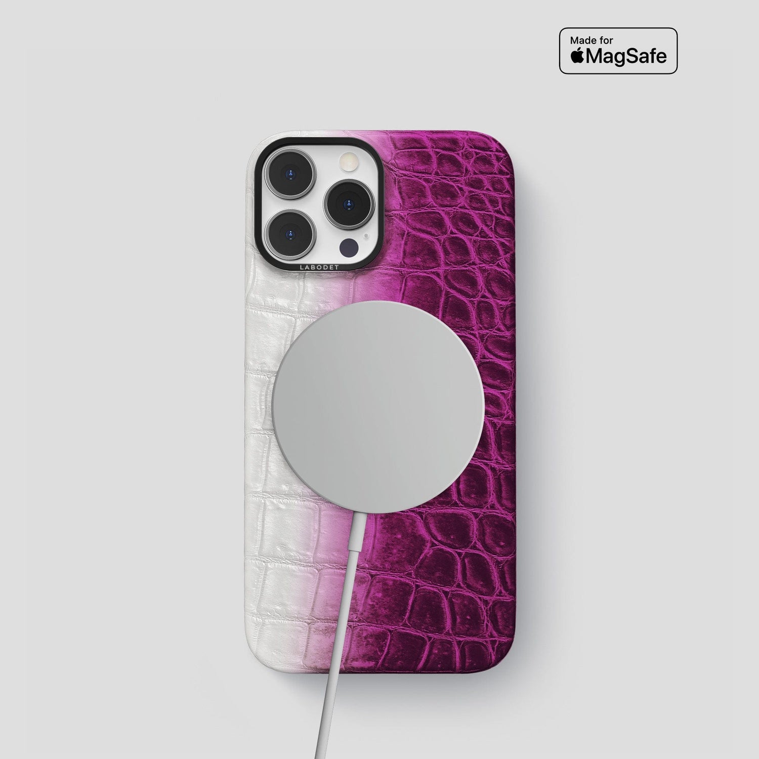 Fuchsia iPhone 14 Pro Himalaya Classic Case with Black Metal -4 | Fuchsia-Black