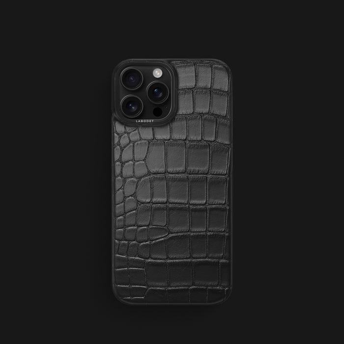 Edition-Black iPhone 16 Pro Classic Case Alligator with Black Metal -1 | Edition-Black-Black