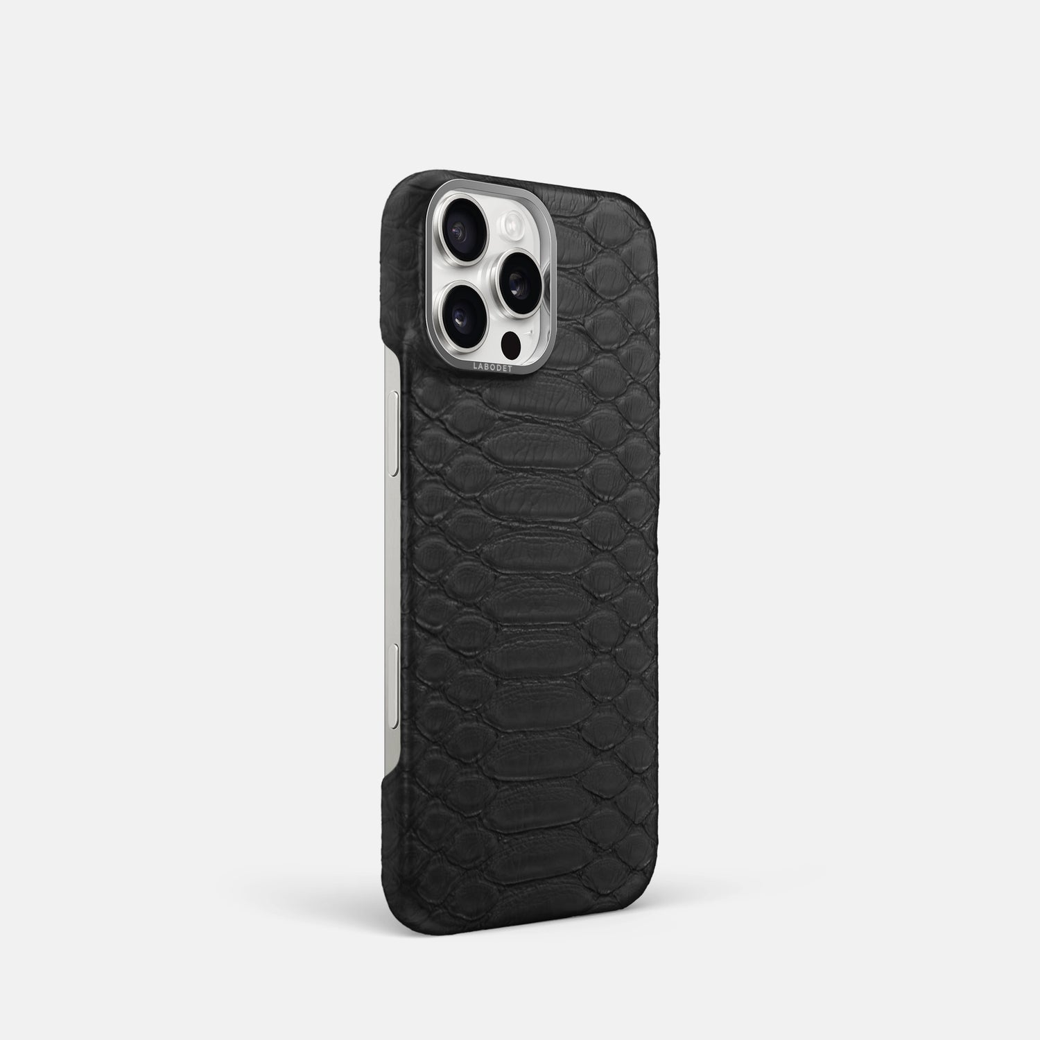 Black iPhone 16 Pro Classic Case Python with Steel Metal -2 | Black-Steel