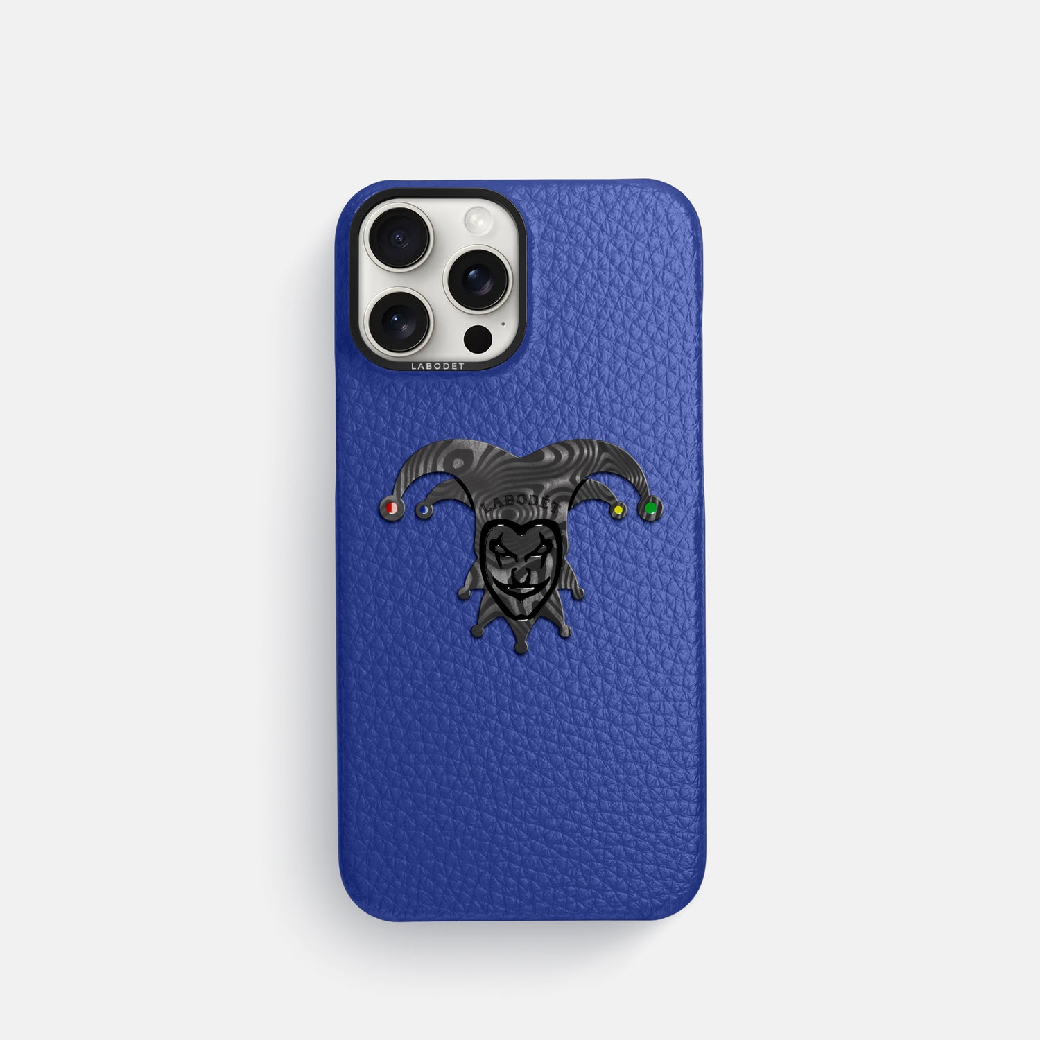 Royal Blue iPhone 16 Pro Classic Case Calf with Black Metal -1 | Royal-Blue-Black