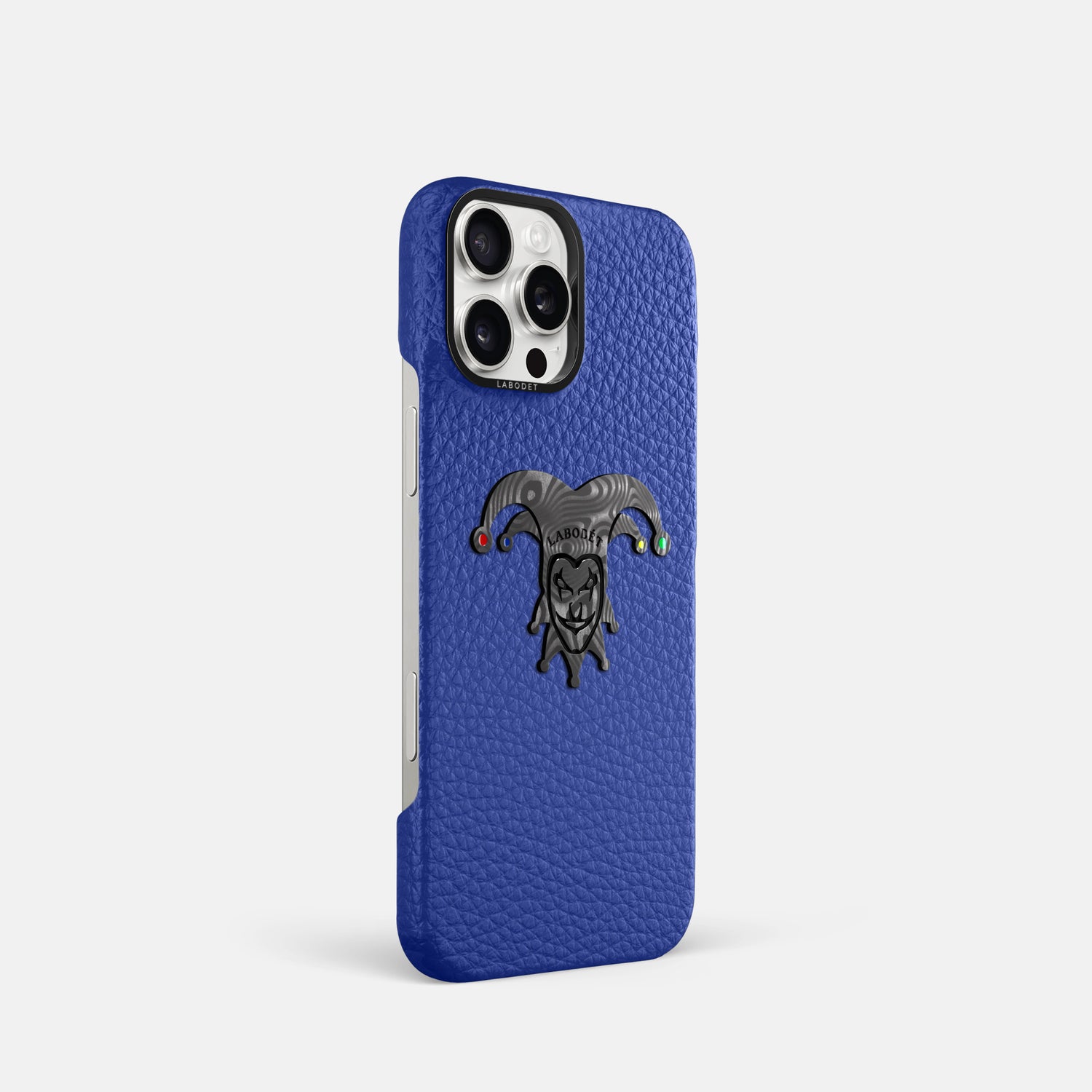 Royal Blue iPhone 16 Pro Classic Case Calf with Black Metal -2 | Royal-Blue-Black