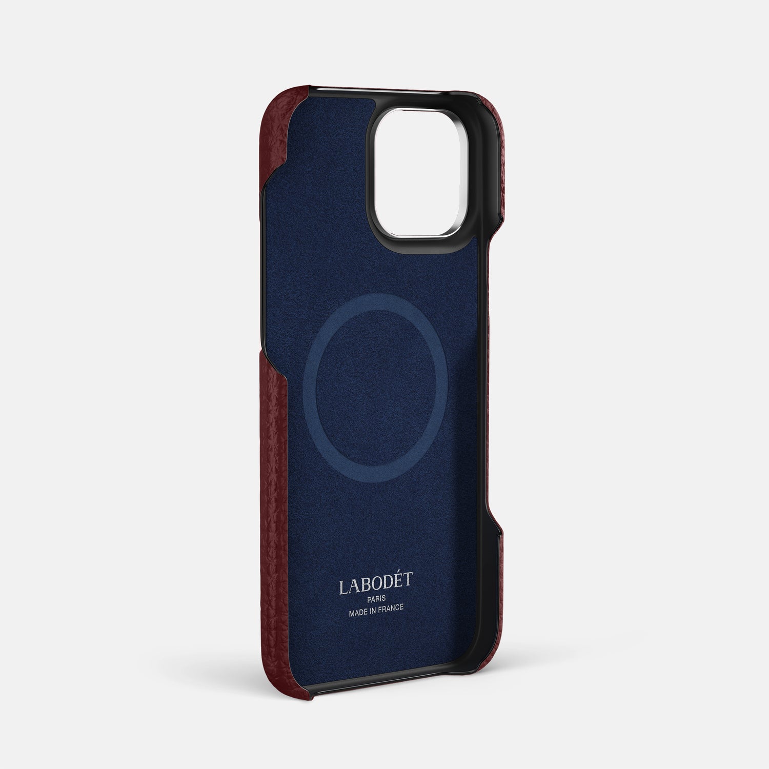 Bordeaux iPhone 16 Pro Max Classic Case Calf with Steel Metal -4 | Bordeaux-Steel