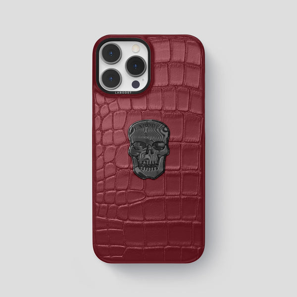 Classic Case with Carbon Skull For iPhone 15 Pro Max In Alligator