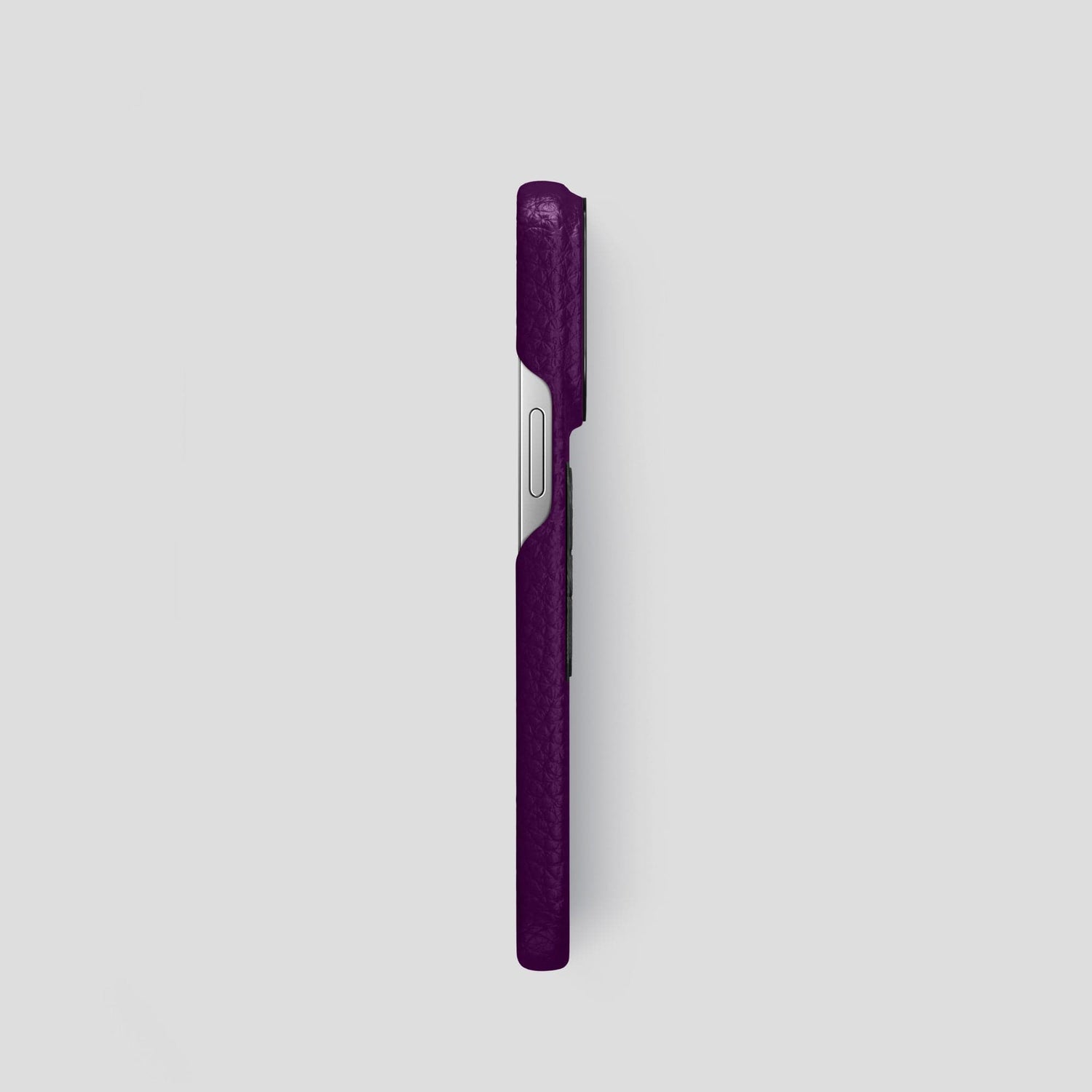 Violet iPhone 15 Pro Classic Case Calf with Black Metal -3 | Violet-Black