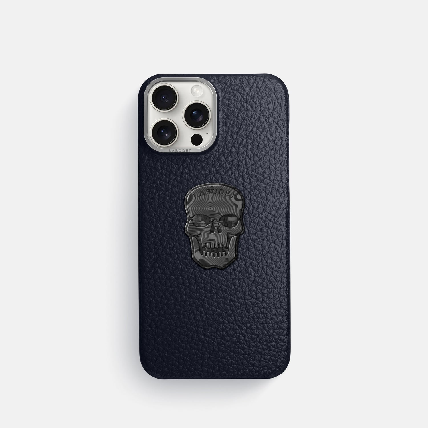 Marine iPhone 16 Pro Classic Case Calf with Steel Metal -1 | Marine-Steel