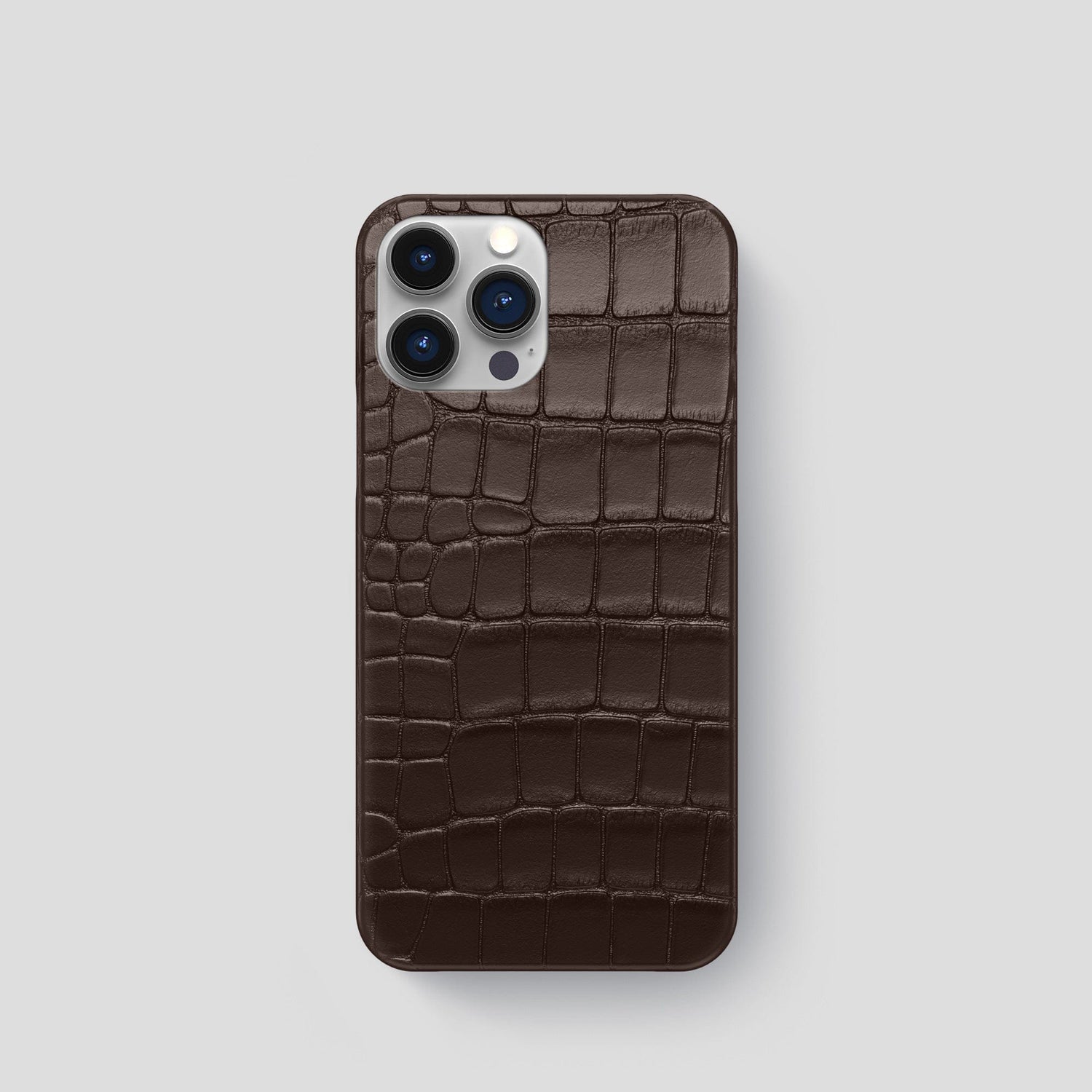 Dark Brown iPhone 15 Pro Slim Case Alligator -1 | Dark-Brown