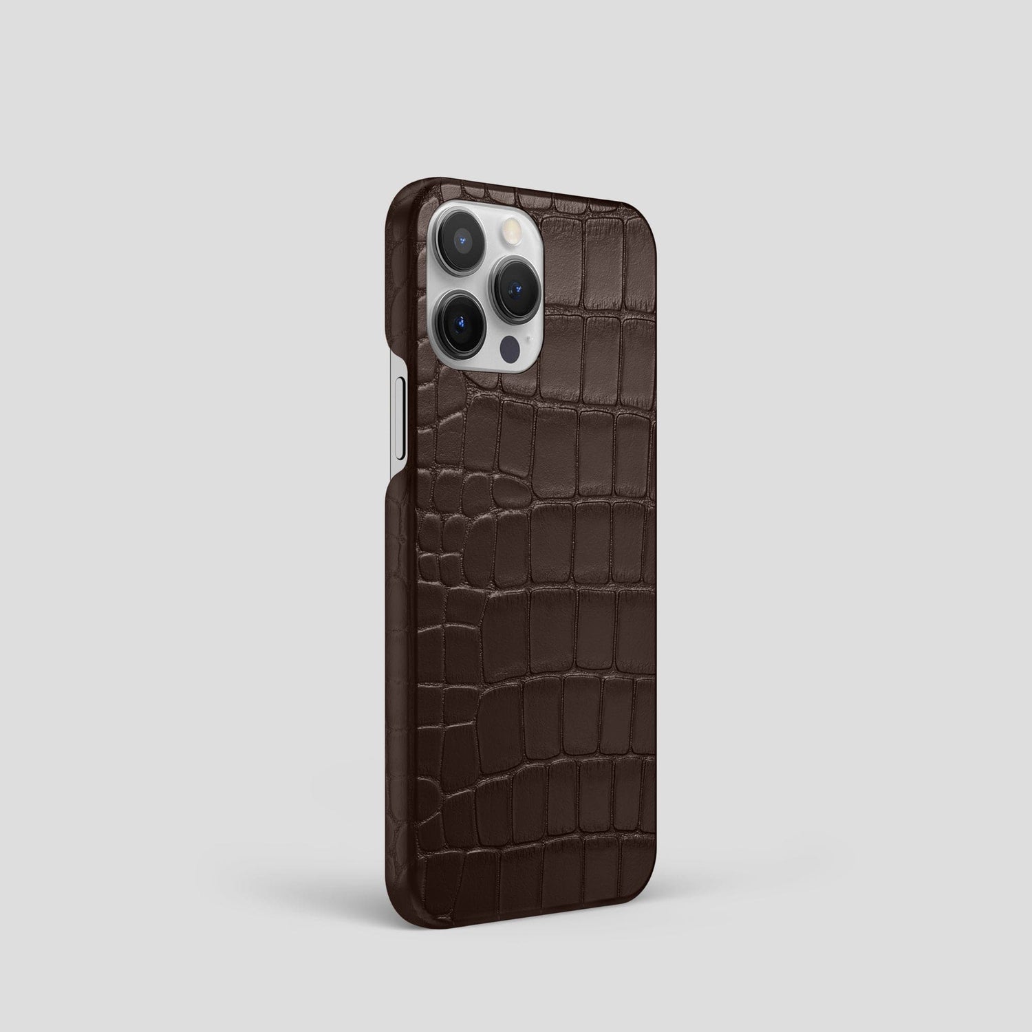 Dark Brown iPhone 15 Pro Slim Case Alligator -2 | Dark-Brown