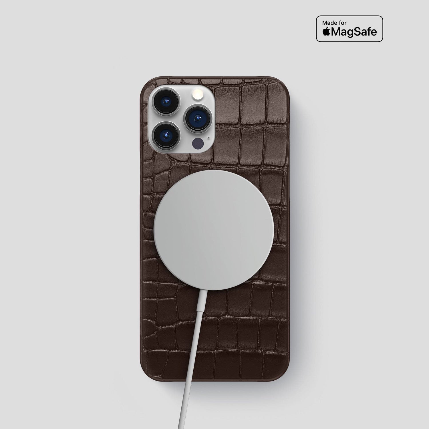 Dark Brown iPhone 15 Pro Slim Case Alligator -5 | Dark-Brown
