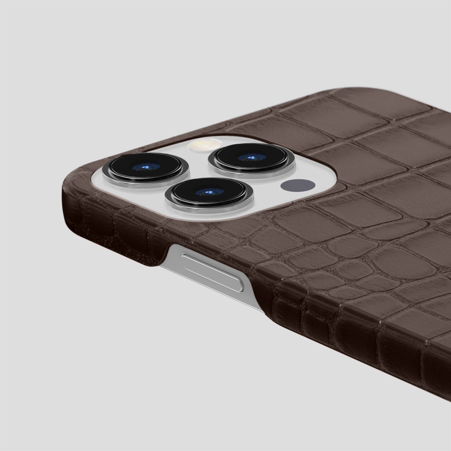 Dark Brown iPhone 15 Pro Slim Case Alligator -6 | Dark-Brown