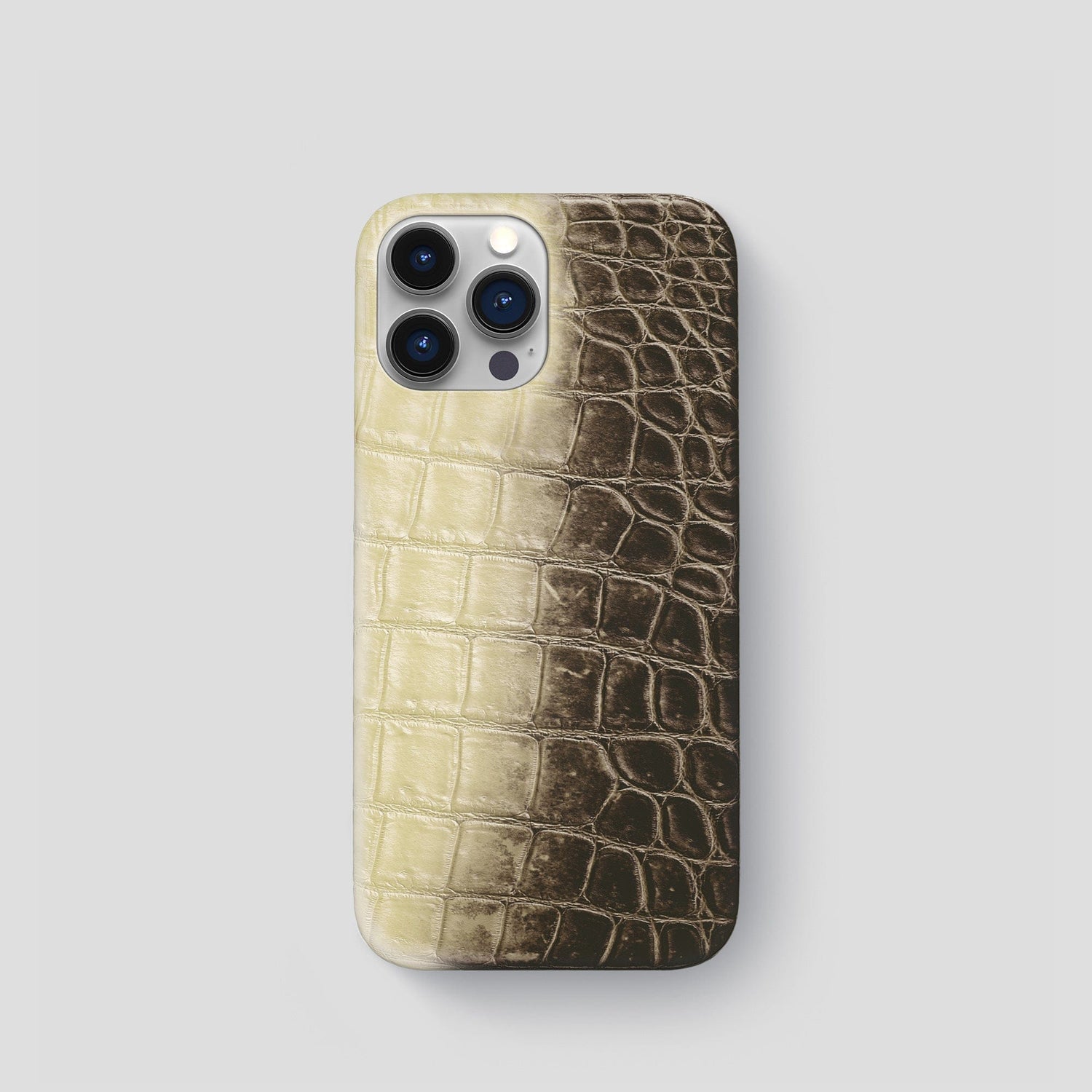 Natural iPhone 15 Pro Slim Case Himalayan Crocodile -1 | Natural