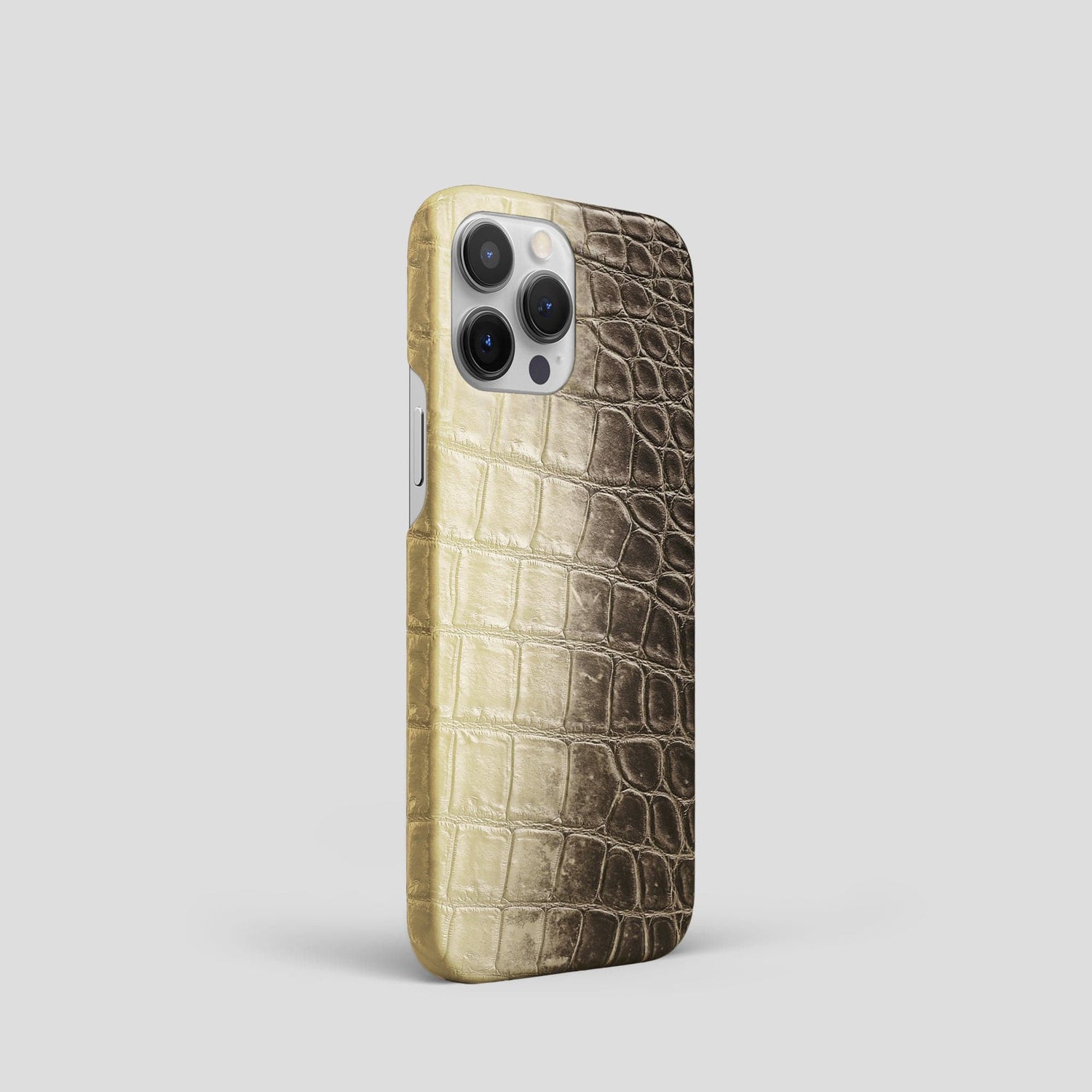Natural iPhone 15 Pro Slim Case Himalayan Crocodile -2 | Natural