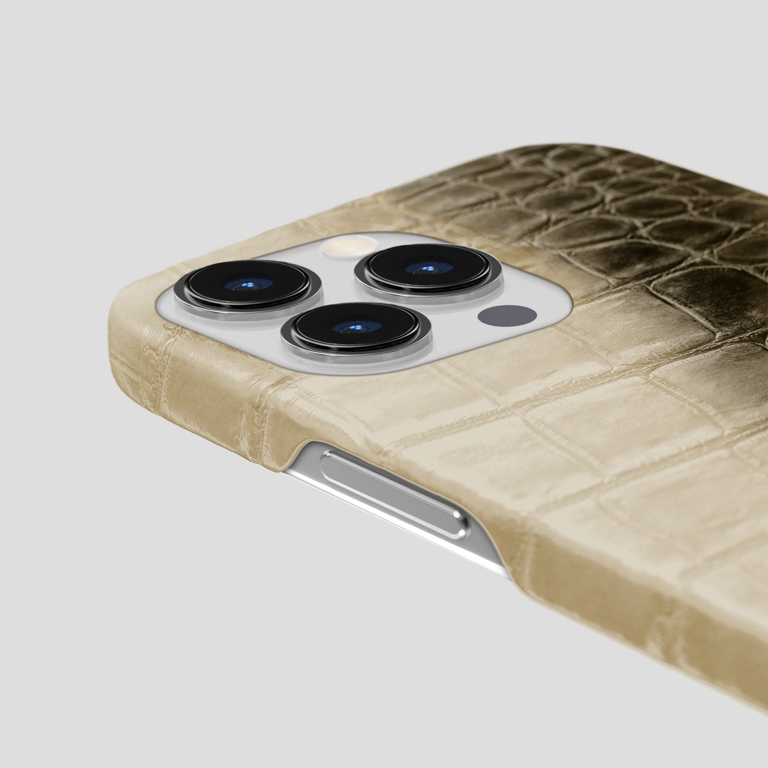 Natural iPhone 15 Pro Slim Case Himalayan Crocodile -6 | Natural
