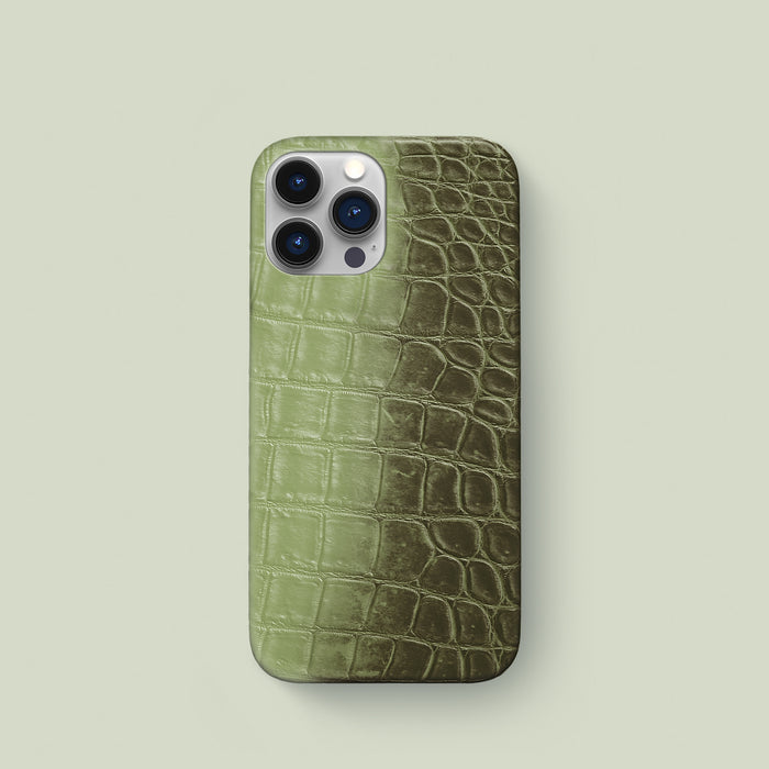 Celadon Green iPhone 16 Pro Slim Case In Himalayan Crocodile -1 | Celadon-Green