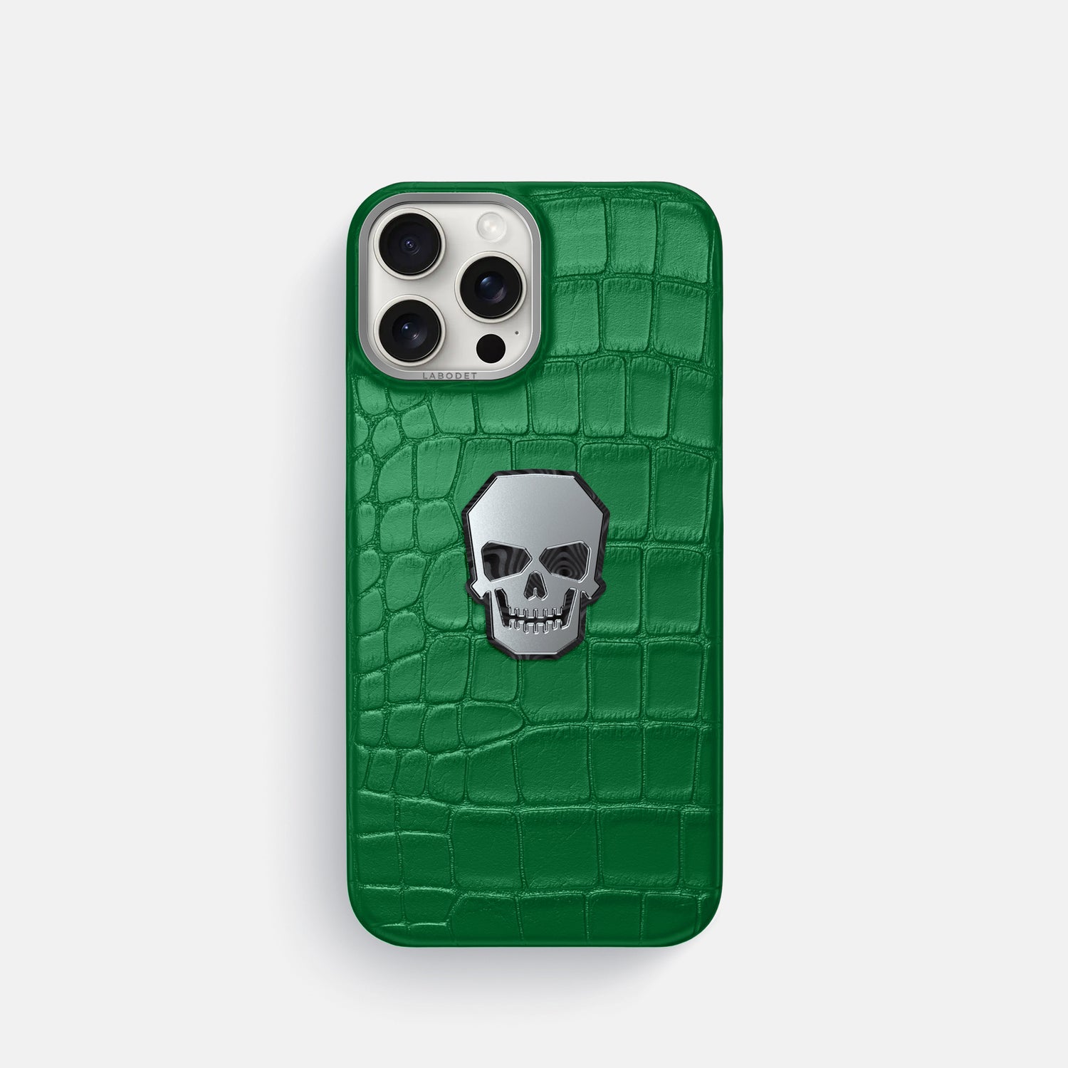 Forest-Green iPhone 16 Pro Classic Case Alligator with Steel Metal -1 | Forest-Green-Steel