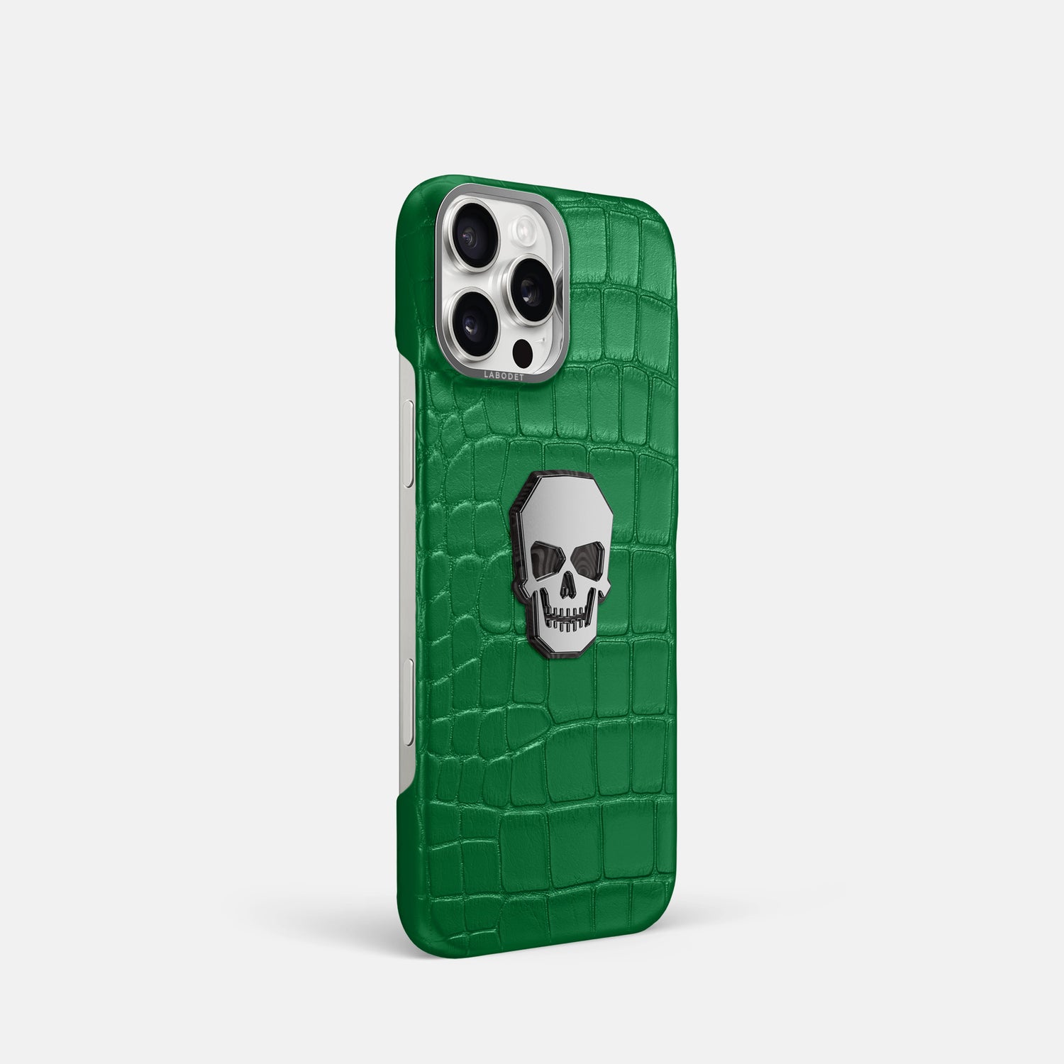 Forest-Green iPhone 16 Pro Classic Case Alligator with Steel Metal -2 | Forest-Green-Steel