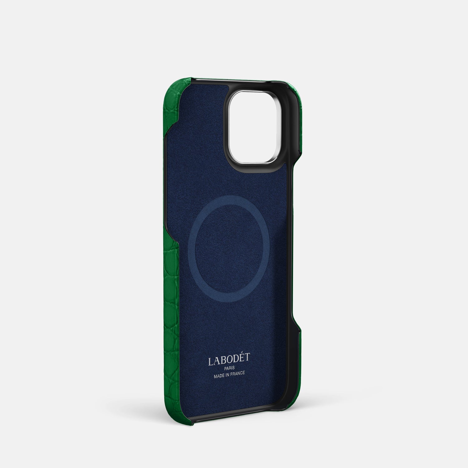 Forest-Green iPhone 16 Pro Classic Case Alligator with Steel Metal -4 | Forest-Green-Steel