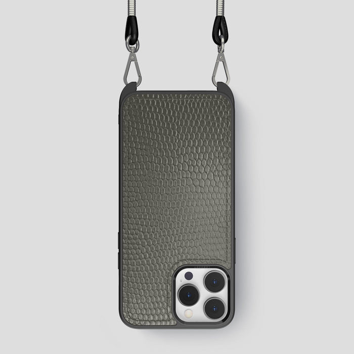 Grey Crossbody Sport iPhone 14 Pro Lizard -1 | Grey