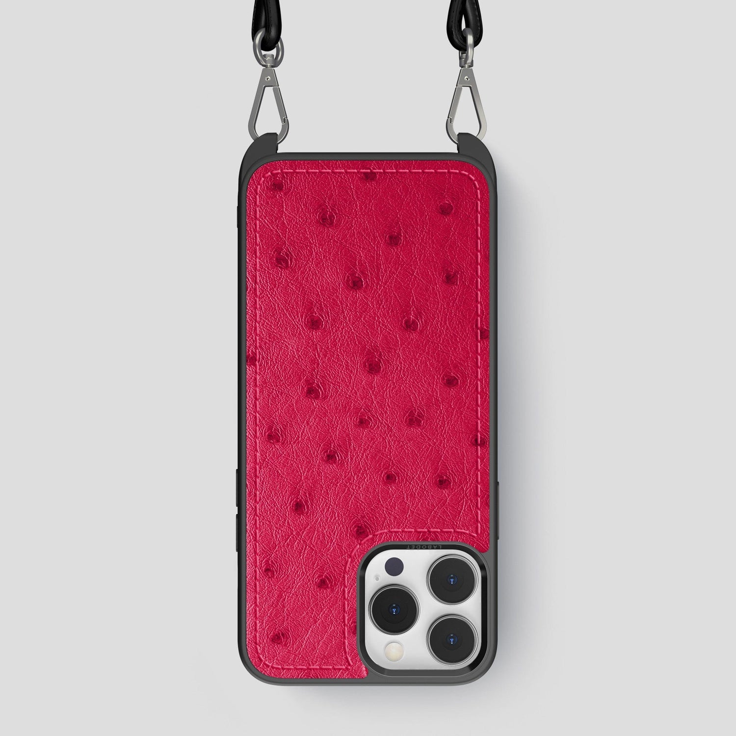 Bordeaux iPhone 15 Pro Max Crossbody Case Ostrich -1 | Bordeaux