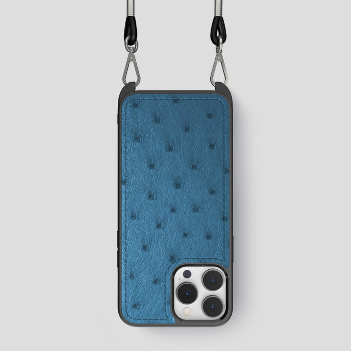 Blue-Jeans iPhone 13 Pro Crossbody Case Ostrich -1 | Blue-Jeans