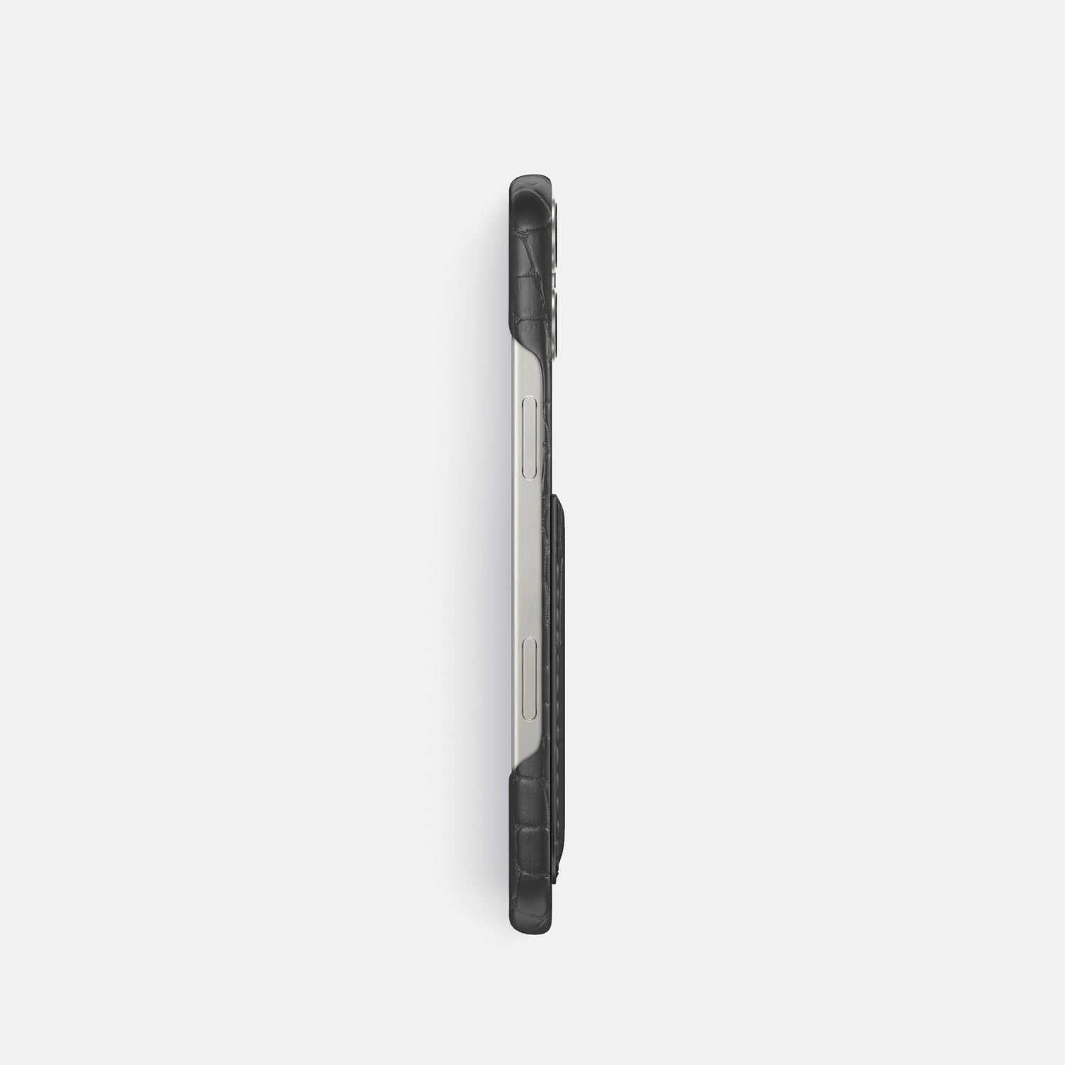 Grey iPhone 16 Pro Slim Card Case Alligator -3 | Grey