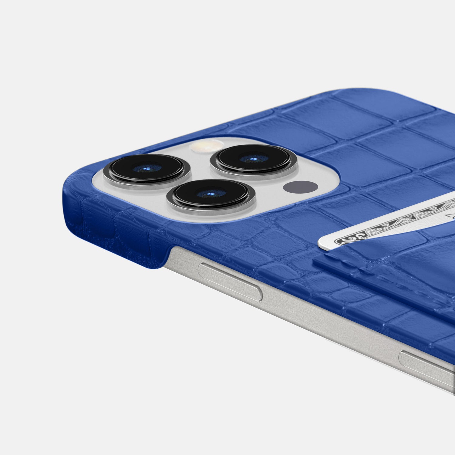 Royal Blue iPhone 16 Pro Slim Card Case Alligator -5 | Royal-Blue