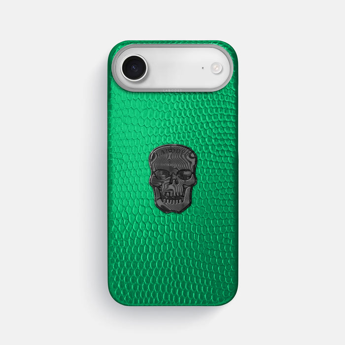 Classic Case With Carbon Skull For iPhone 17 Air In Lizard -1 | Apple-Green-Steel