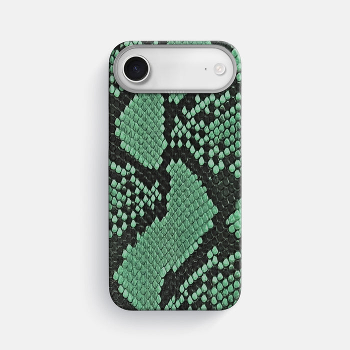 Classic Case For iPhone 17 Air In Deluxe Python -1 | Forest-Green-Steel