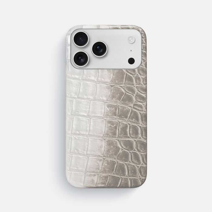 Slim Case For iPhone 17 Pro Max In Himalayan Crocodile -1 | Grey