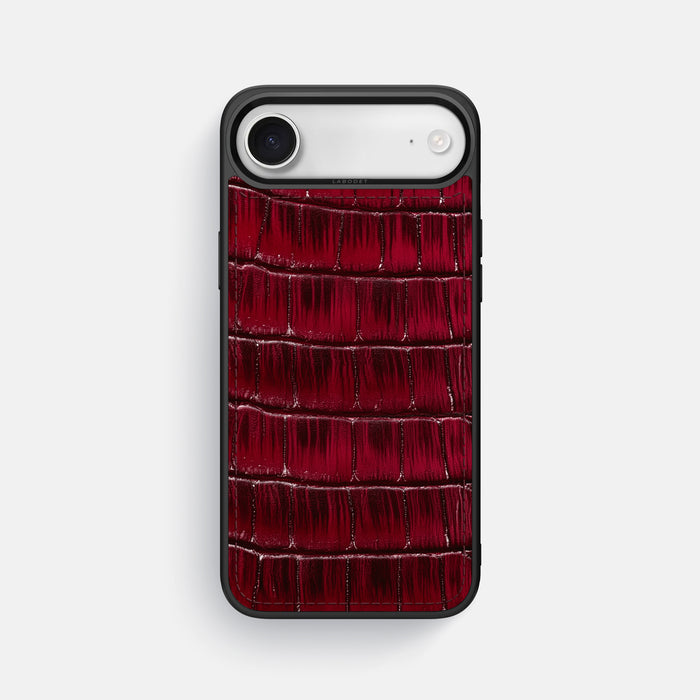 Sport Case For iPhone 17 Air In Patina Alligator -1 | Havana-Burgundy