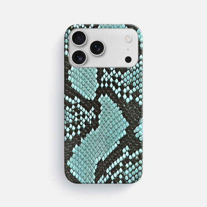 Slim Case For iPhone 18 Pro Max In Deluxe Python -1 | Blue-Lagoon