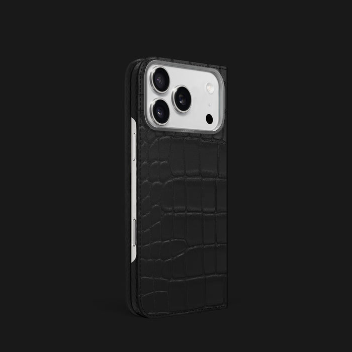 Folio Case Edition Black For iPhone 18 Pro In Alligator -1 | Edition-Black-Steel