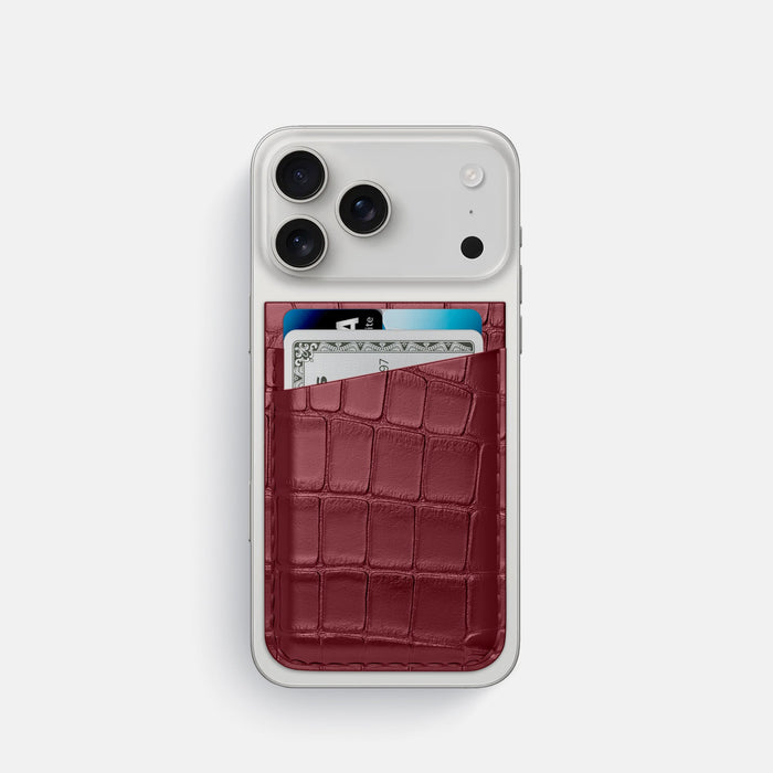 MagSafe Wallet For iPhone 18 Pro In Alligator -1 | Burgundy