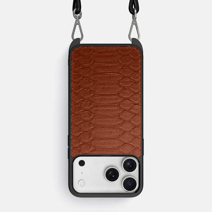 Crossbody Sport Case For iPhone 18 Pro Max In Python -1 | Medium-Brown