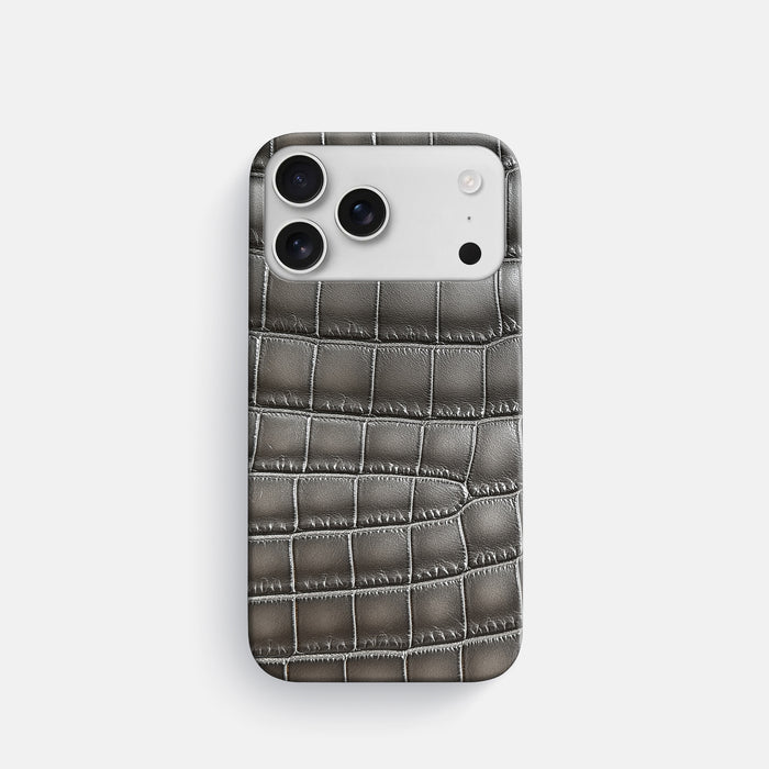 Slim Case For iPhone 17 Pro In Patina Alligator -1 | Grey