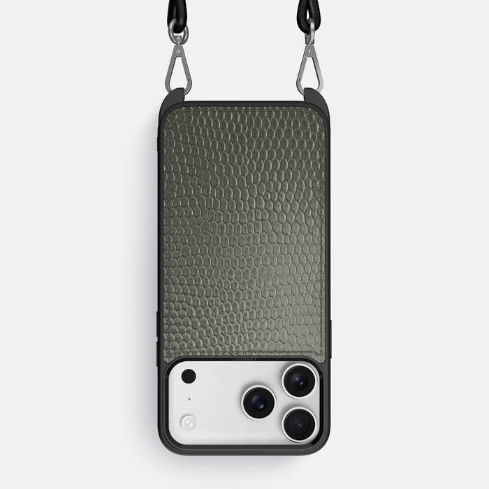 Crossbody Sport Case For iPhone 17 Pro Max In Lizard -1 | Grey
