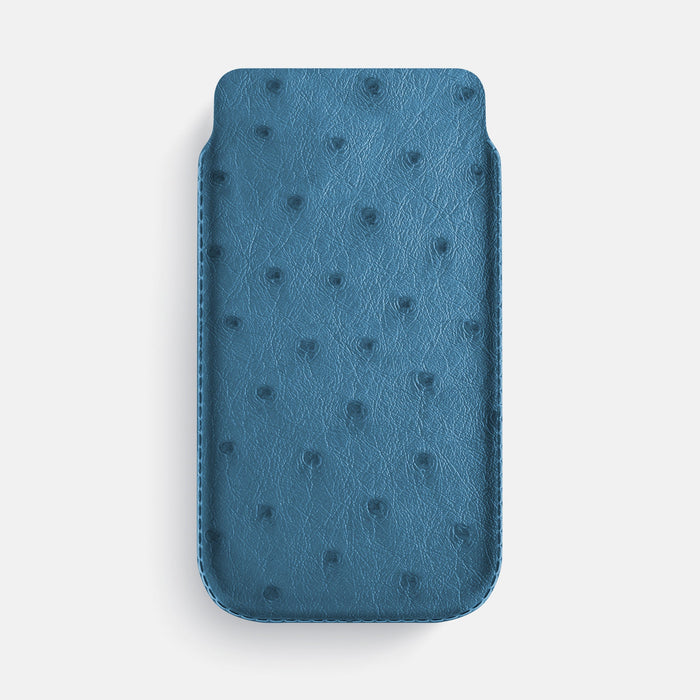 Pouch Case For iPhone 18 Pro Max In Ostrich -1 | Blue-Jeans