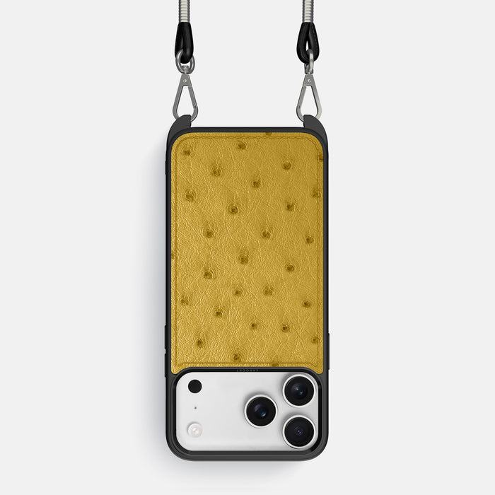 Crossbody Sport Case For iPhone 17 Pro In Ostrich -1 | Gold