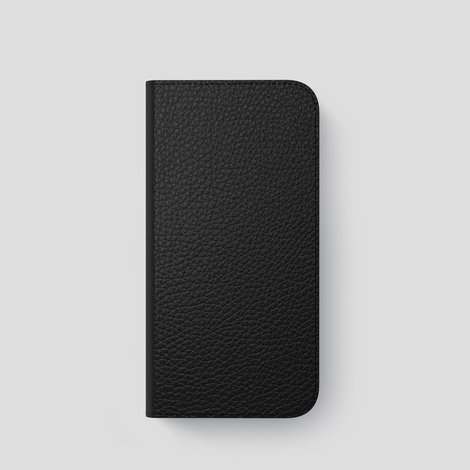 Black iPhone 14 Pro Folio Magsafe Case Calf with Steel Metal -4 | Black-Steel
