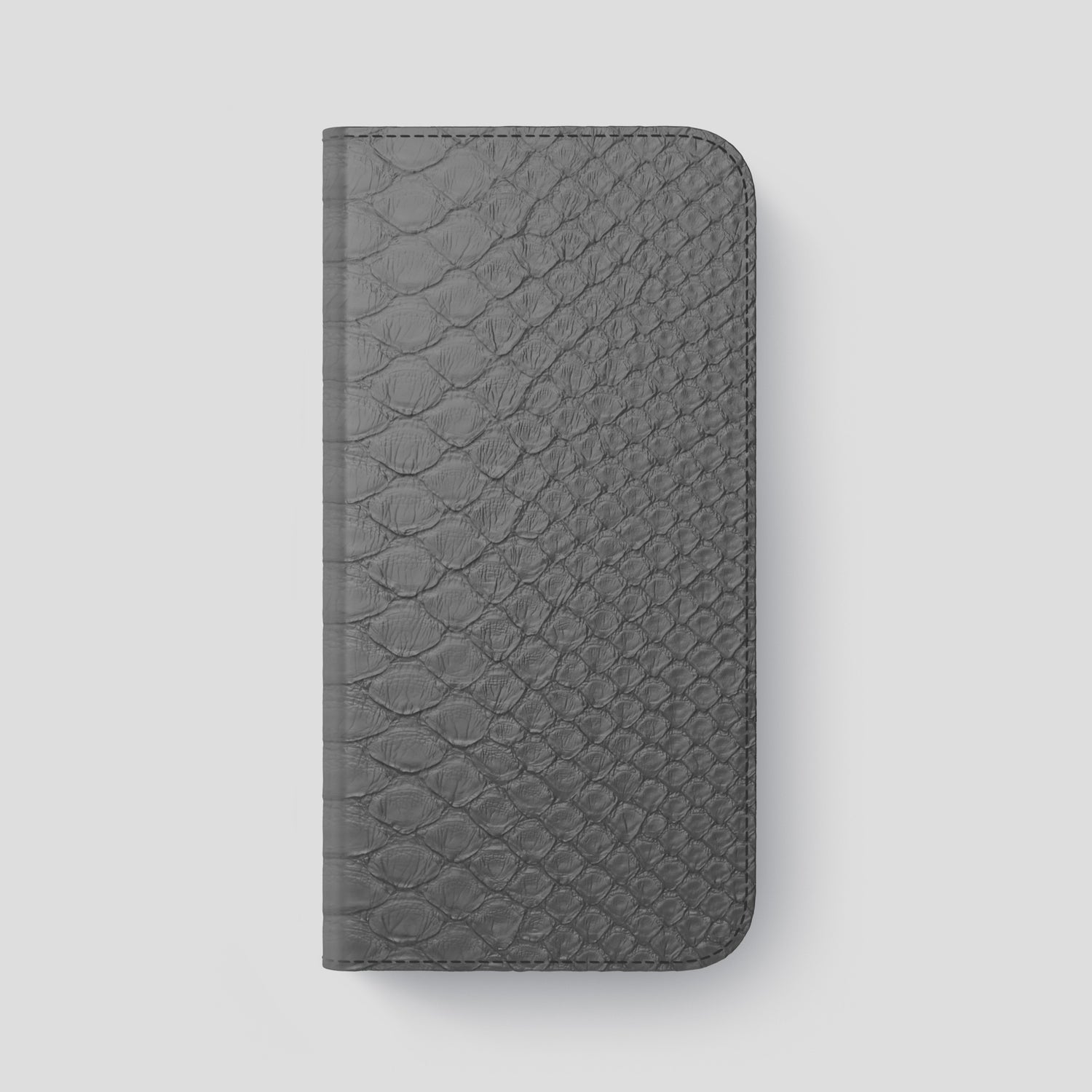 Grey iPhone 15 Pro Max Folio Case Python with Black Metal -4 | Grey-Black