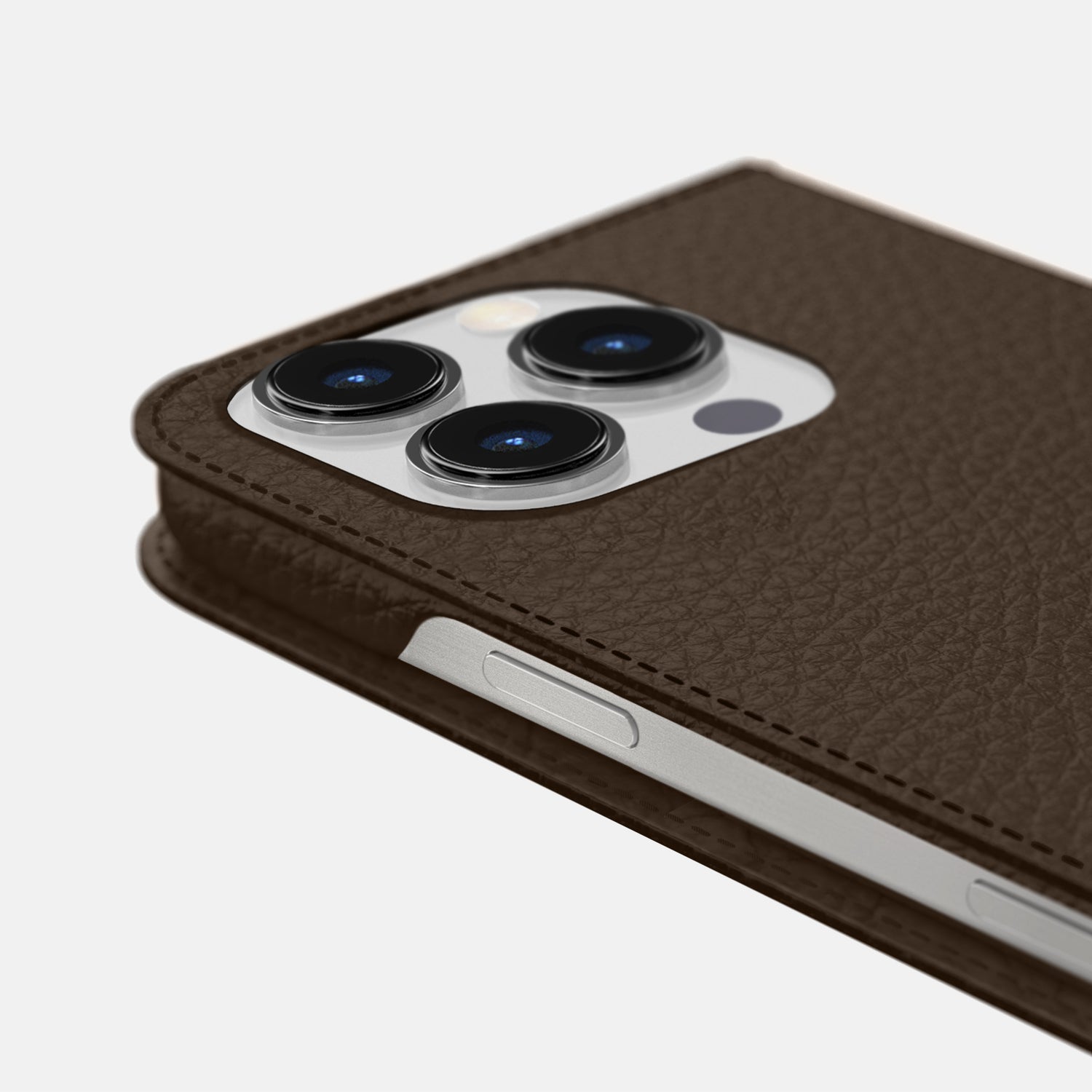 Dark Brown iPhone 16 Pro Folio Case Calf -5 | Dark-Brown