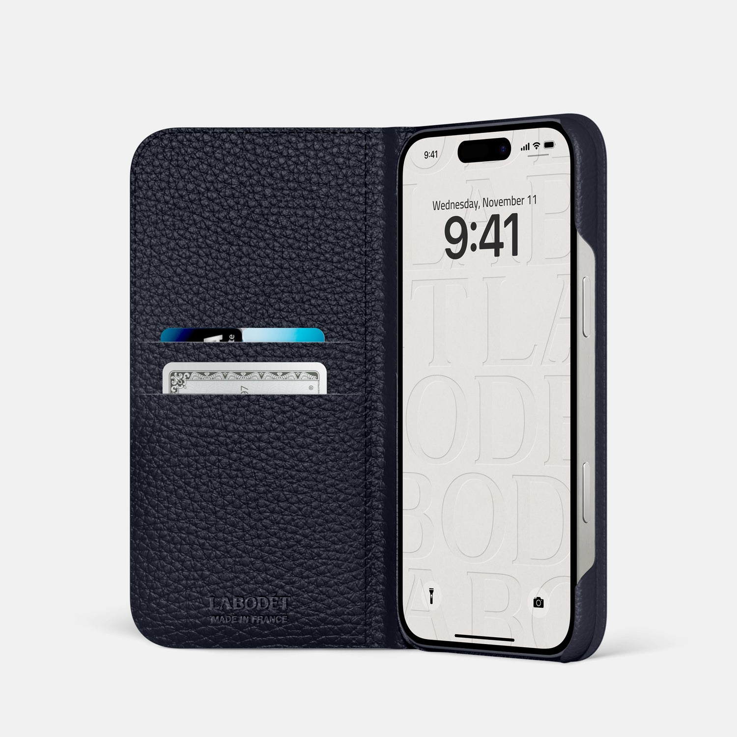 Marine iPhone 16 Pro Folio Case Calf -2 | Marine