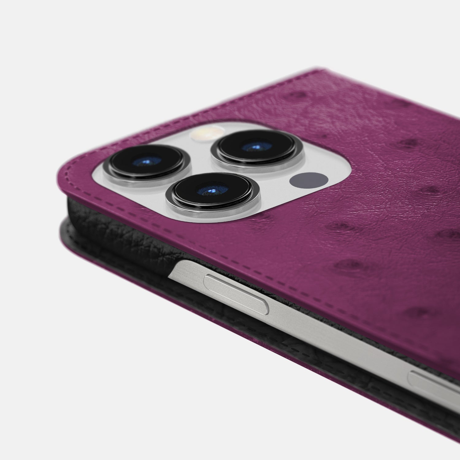 Purple iPhone 16 Pro Folio Case Ostrich -4 | Purple