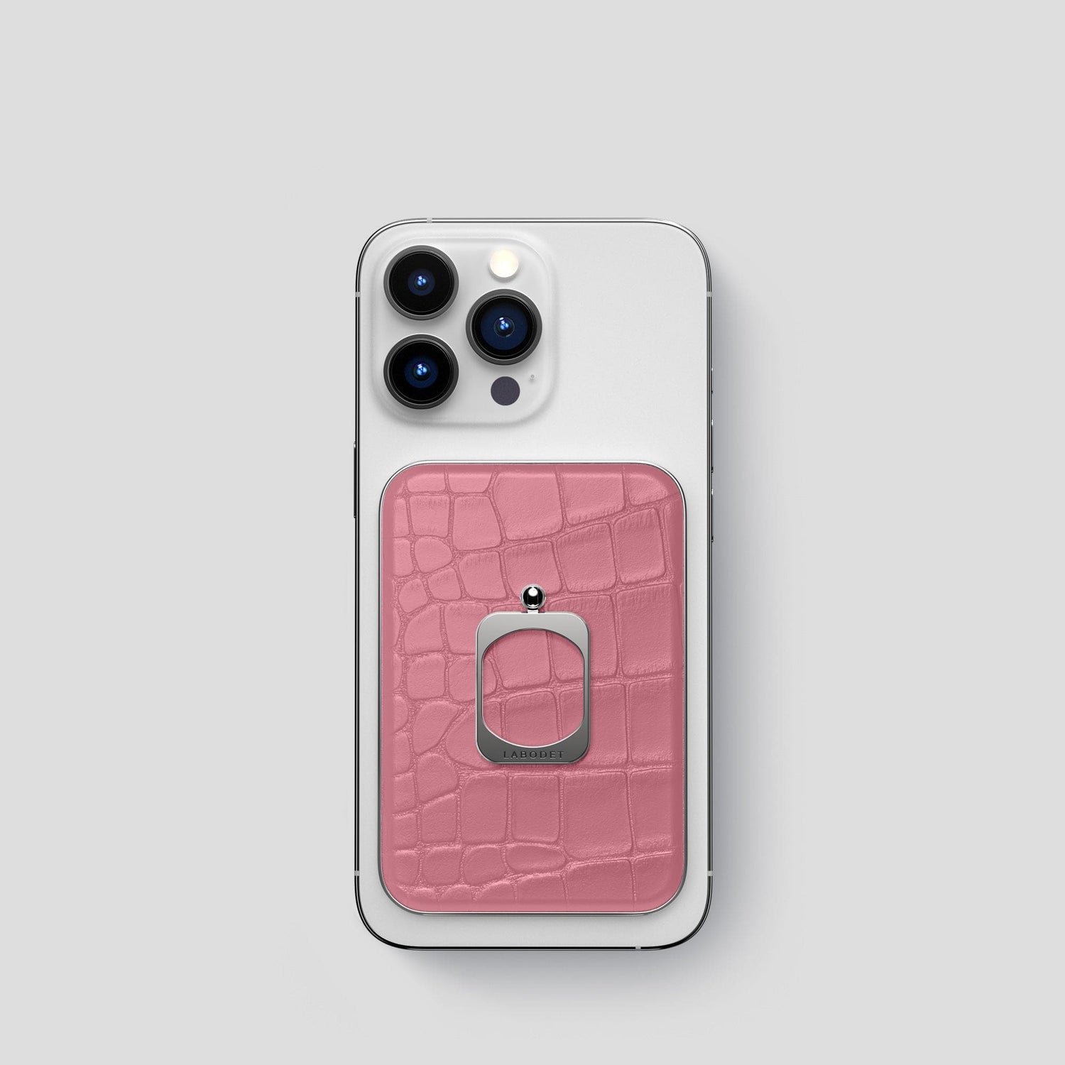 Pink MagSafe Ring iPhone 14 Pro Alligator with Steel Metal -1 | Pink-Steel
