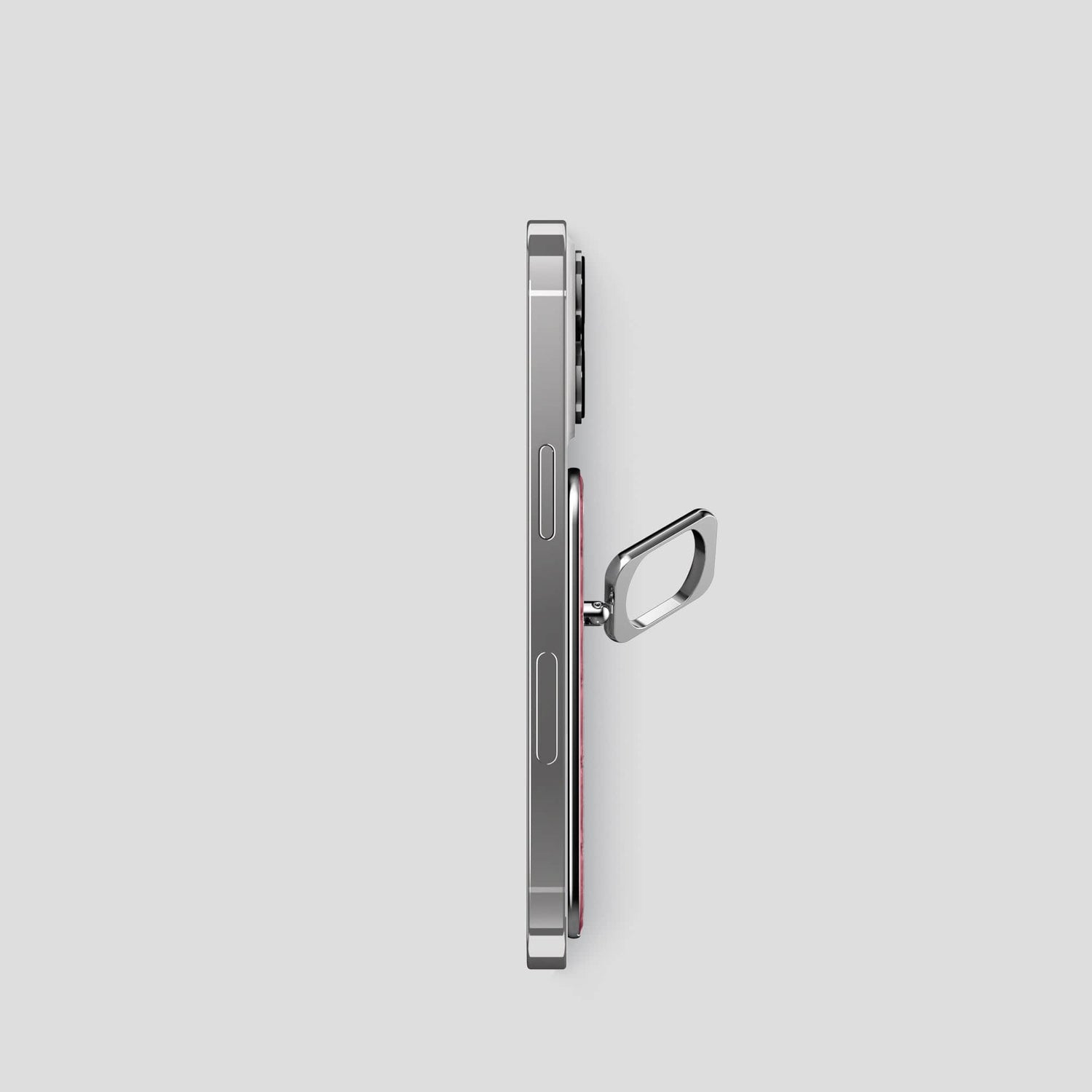 Pink MagSafe Ring iPhone 14 Pro Alligator with Steel Metal -3 | Pink-Steel