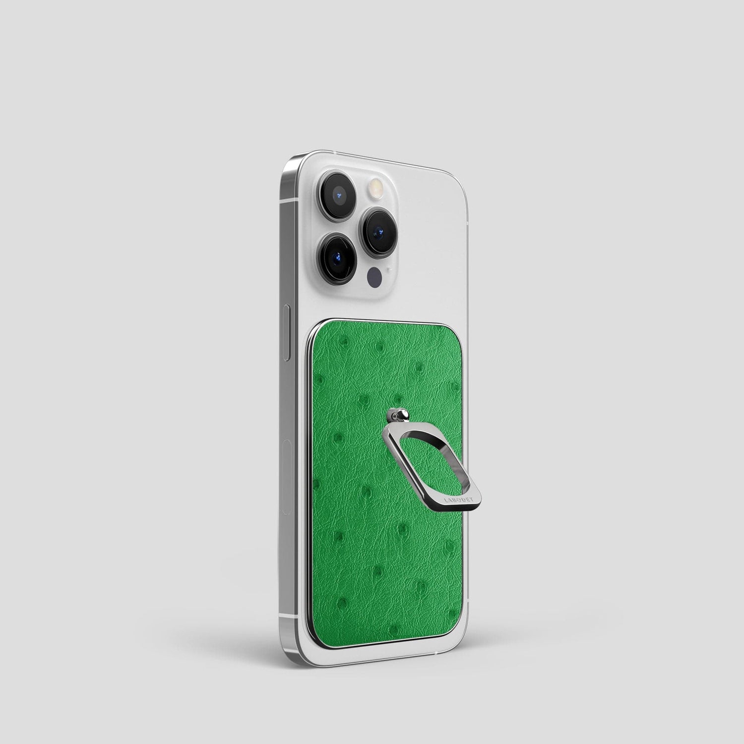 Kentucky Green iPhone 14 Pro MagSafe Ring Ostrich with Steel Metal -2 | Kentucky-Green-Steel
